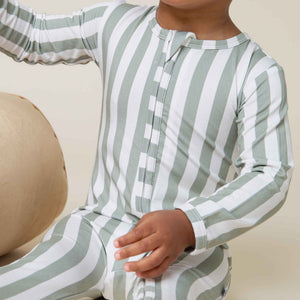 Baby Kids Bamboo Pajamas — Grow With The Flow Footie — Image 1