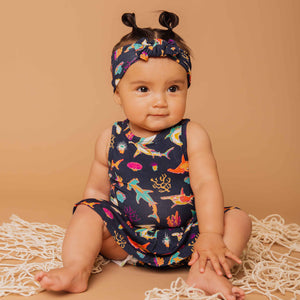 Baby Kids Bamboo Pajamas ā Hammer Time Racer Back Ruffle Dress ā Image 1