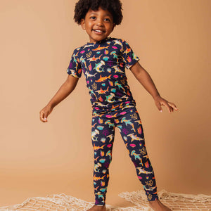 Baby Kids Bamboo Pajamas — Hammer Time Short Sleeve Pajama Set — Image 1