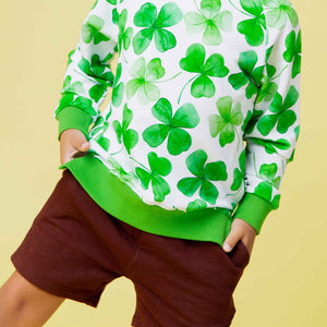 Baby Kids Bamboo Pajamas — Happy Go Lucky Crew Neck Sweatshirt — Image 1