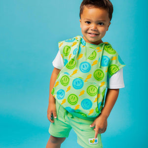 Baby Kids Bamboo Pajamas — Happy Surge Hooded T-Shirt & Shorts Set — Image 1