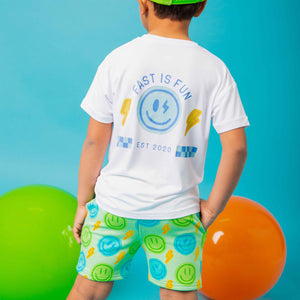 Baby Kids Bamboo Pajamas — Happy Surge Short Sleeve T-Shirt & Shorts Set — Image 1