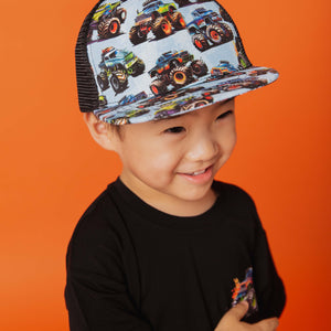 Baby Kids Bamboo Pajamas — Trucks Are My Jam Hat — Image 1