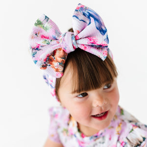 Baby Kids Bamboo Pajamas — Hay Girl, Hay Biggie Bow — Image 1