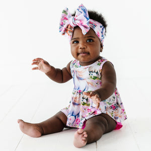 Baby Kids Bamboo Pajamas ā Hay Girl, Hay Tank Top Peplum & Bummies Set ā Image 1