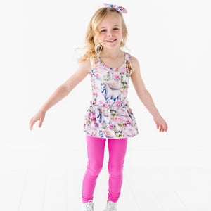 Baby Kids Bamboo Pajamas — Hay Girl, Hay Tank Top & Tights Set — Image 1