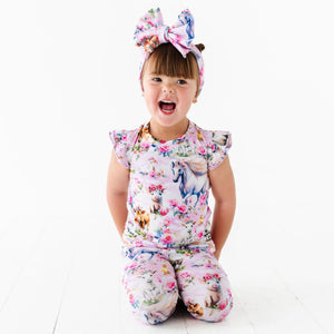 Baby Kids Bamboo Pajamas — Hay Girl, Hay Two-Piece Pajama Set — Image 1