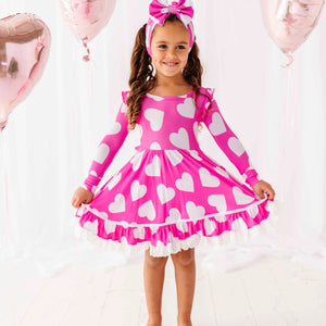 Baby Kids Bamboo Pajamas — Heart It All Before Party Dress & Shorts Set — Image 1