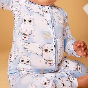 Baby Kids Bamboo Pajamas — Harry Potter™ Hedwig's Sky Mail Convertible Romper — Image 1