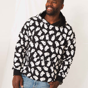 Baby Kids Bamboo Pajamas — Here Ghost Nothing Adult Unisex Hoodie — Image 1