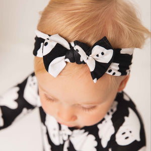 Baby Kids Bamboo Pajamas — Here Ghost Nothing Headwrap — Image 1