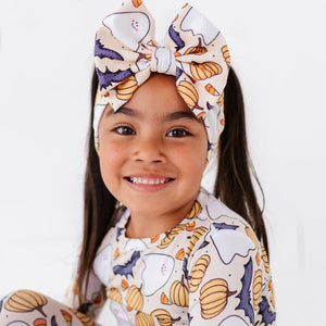 Baby Kids Bamboo Pajamas — Hide and Ghost Seek Biggie Bow — Image 1