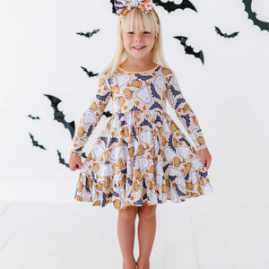 Baby Kids Bamboo Pajamas — Hide and Ghost Seek Long Sleeve Dress & Shorts Set — Image 1