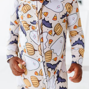 Baby Kids Bamboo Pajamas — Hide and Ghost Seek Convertible Romper — Image 1