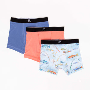 Baby Kids Bamboo Pajamas — Holy Carp 3-Pack Boy's Boxer Brief Underwear — Image 1