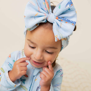 Baby Kids Bamboo Pajamas — Holy Carp Biggie Bow — Image 1