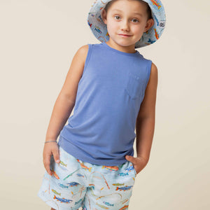 Baby Kids Bamboo Pajamas — Holy Carp Muscle Tank & Shorts Set — Image 1