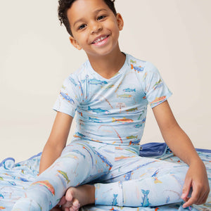 Baby Kids Bamboo Pajamas — Holy Carp Short Sleeve Pajama Set — Image 1