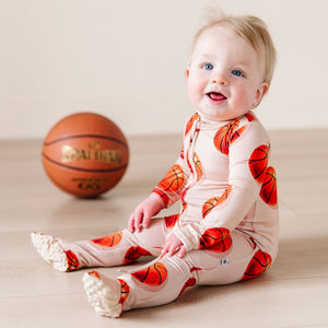 Baby Kids Bamboo Pajamas — Hoop, There It Is Footie — Image 1