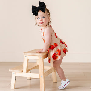 Baby Kids Bamboo Pajamas — Hoop, There It Is Racer Back Ruffle Dress — Image 1