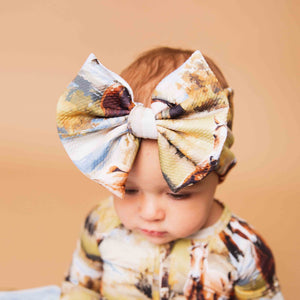 Baby Kids Bamboo Pajamas — Horse of Course Biggie Bow — Image 1