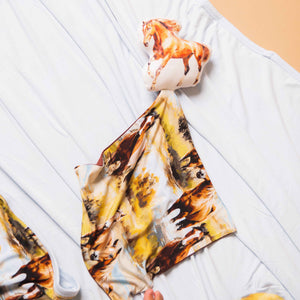 Baby Kids Bamboo Pajamas — Horse of Course Lovey — Image 1