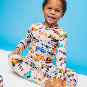 Baby Kids Bamboo Pajamas — Hot Wheels™ Rebel Racer Long Sleeve Pajama Set — Image 1