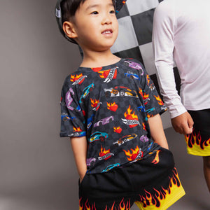 Baby Kids Bamboo Pajamas — Hot Wheels™ Flame Runner Pull-On Shorts — Image 1