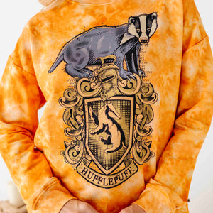 Baby Kids Bamboo Pajamas — Hufflepuff Tie Dye Unisex Sweatshirt — Image 1