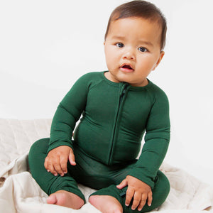 Baby Kids Bamboo Pajamas — Ever So Green Convertible Romper — Image 1