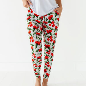 Baby Kids Bamboo Pajamas — I Cherry-ish You Women's Pants — Image 1