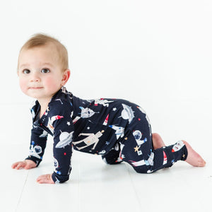 Baby Kids Bamboo Pajamas — I Need Space Romper - Long Sleeves — Image 1
