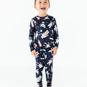 Baby Kids Bamboo Pajamas — I Need Space Two-Piece Pajama Set — Image 1