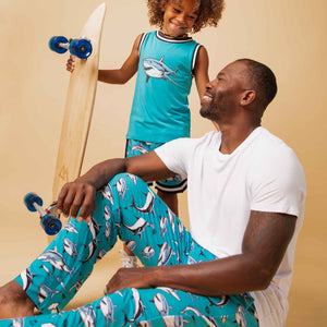 Baby Kids Bamboo Pajamas — Shark Week™ Jaws & Effect Men's Pajama Pants — Image 1