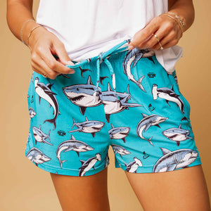 Baby Kids Bamboo Pajamas — Shark Week™ Jaws & Effect Women's Shorts — Image 1