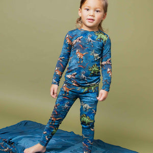 Baby Kids Bamboo Pajamas — Jurassic World™ Long Sleeve Pajama Set — Image 1