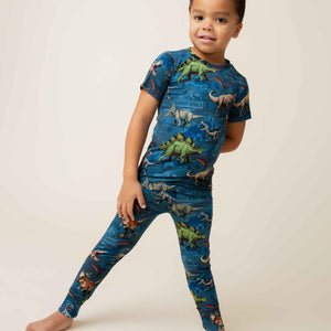 Baby Kids Bamboo Pajamas — Jurassic World™ Short Sleeve Pajama Set — Image 1