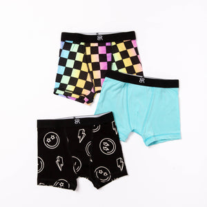 Baby Kids Bamboo Pajamas — Watts Up! 3-Pack Boy's Boxer Brief Underwear — Image 1