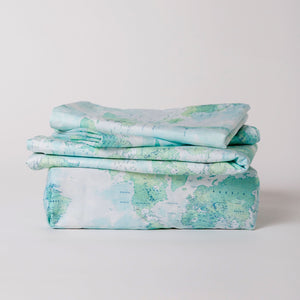 Baby Kids Bamboo Pajamas — For What It's Earth Sheet Set - Green — Image 1