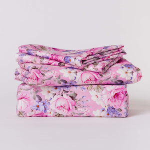 Baby Kids Bamboo Pajamas — Blush in Bloom Sheet Set — Image 1