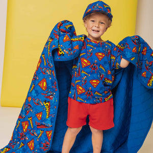 Baby Kids Bamboo Pajamas — SUPERMAN™ Kryptonite Crusher Quilted Bum Bum Blanket - Kids — Image 1