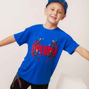 Baby Kids Bamboo Pajamas — SUPERMAN™ Kryptonite Crusher T-Shirt — Image 1