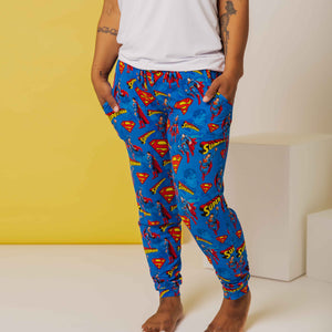 Baby Kids Bamboo Pajamas — SUPERMAN™ Kryptonite Crusher Women's Pants — Image 1