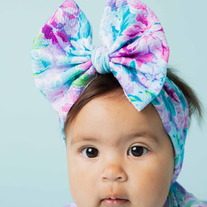 Baby Kids Bamboo Pajamas — Lei'd Back Biggie Bow — Image 1