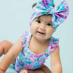 Baby Kids Bamboo Pajamas — Lei'd Back Biggie Bow — Image 1