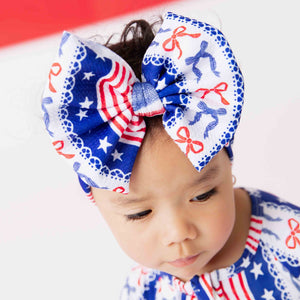 Baby Kids Bamboo Pajamas — Liberty Belle Biggie Bow — Image 1
