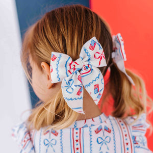 Baby Kids Bamboo Pajamas ā Liberty & Bows for All Woven Piggy Clip ā Image 1