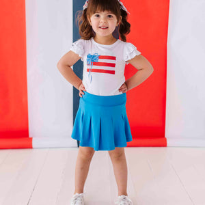 Baby Kids Bamboo Pajamas ā Liberty & Bows for All Cap Sleeve Top and Skort Set ā Image 1