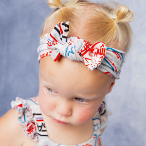 Baby Kids Bamboo Pajamas β Lil' Patch of America Headwrap β Image 1