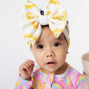 Baby Kids Bamboo Pajamas — Little Sunshine Biggie Bow — Image 1